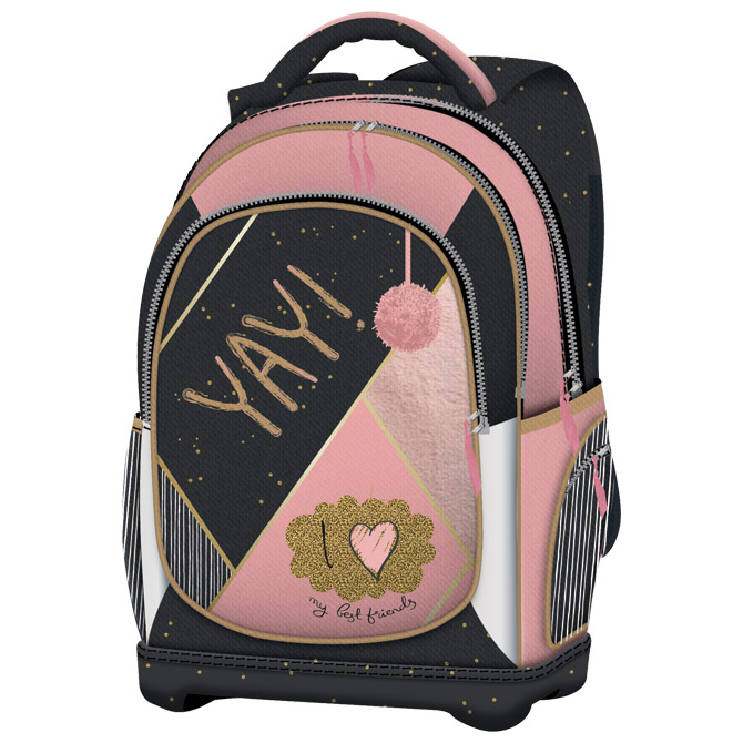 Ruksak školski anatomski lagan YAY Connect sivo-pastelroza!!