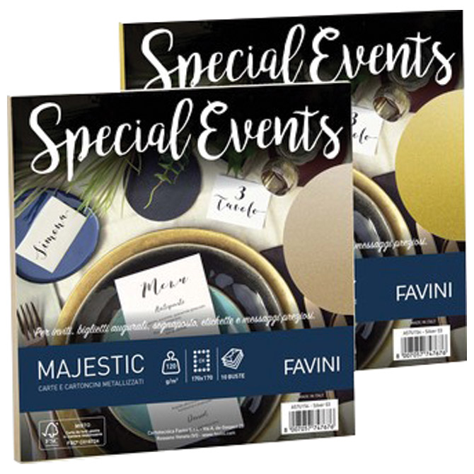 Kuverte Special Events 17x17 cm 120g pk10 Favini srebrne
