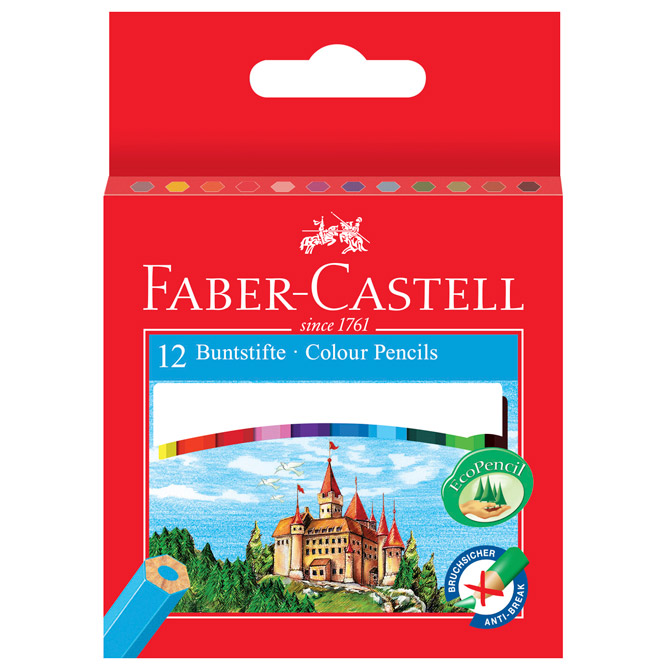 Boje drvene  12boja kratke Faber Castell 310006 blister!!