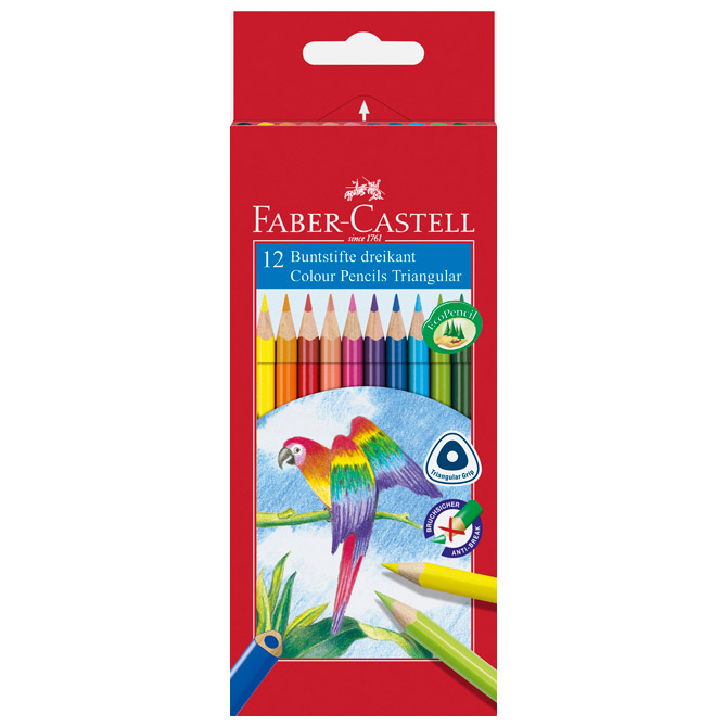 Boje drvene  12boja trokutaste Faber-Castell 116512 blister