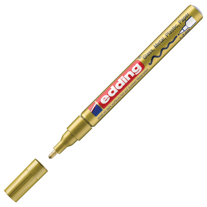 Marker permanentni sjajni lakirajući 1-2 mm Edding 751 zlatni