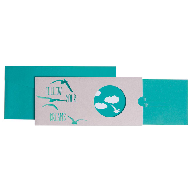 Čestitka 11x23cm Follow your dreams Stewo 6465 98 blister