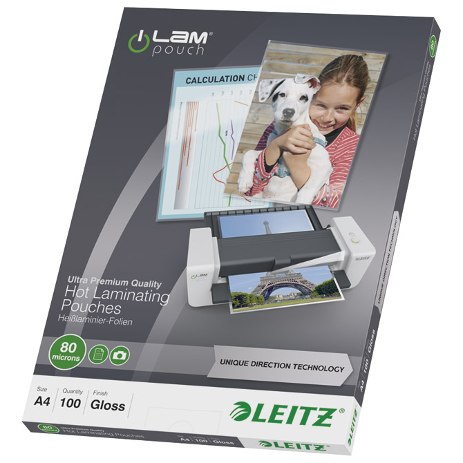 Folija za plastificiranje  80my A4 sjajna pk100 iLAM UDT Leitz 74780000!!
