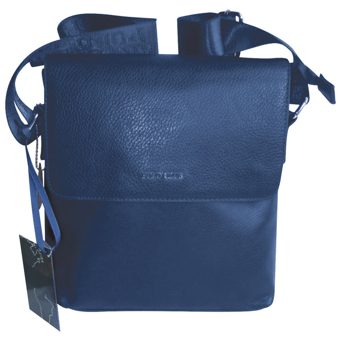 Torba kožna unisex (na rame) 24x26cm Polo Club Harvey Miller 30328 plava!!