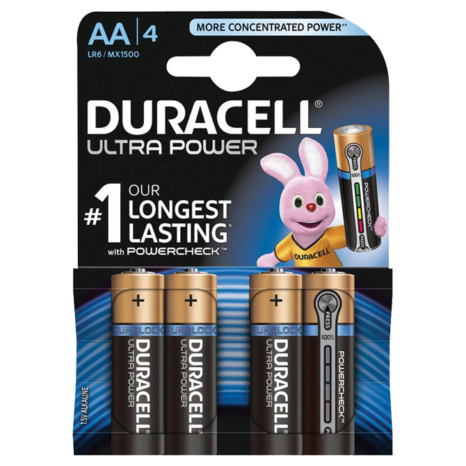 Baterija alkalna 1,5V AA Ultra pk4 Duracell LR6 blister!!