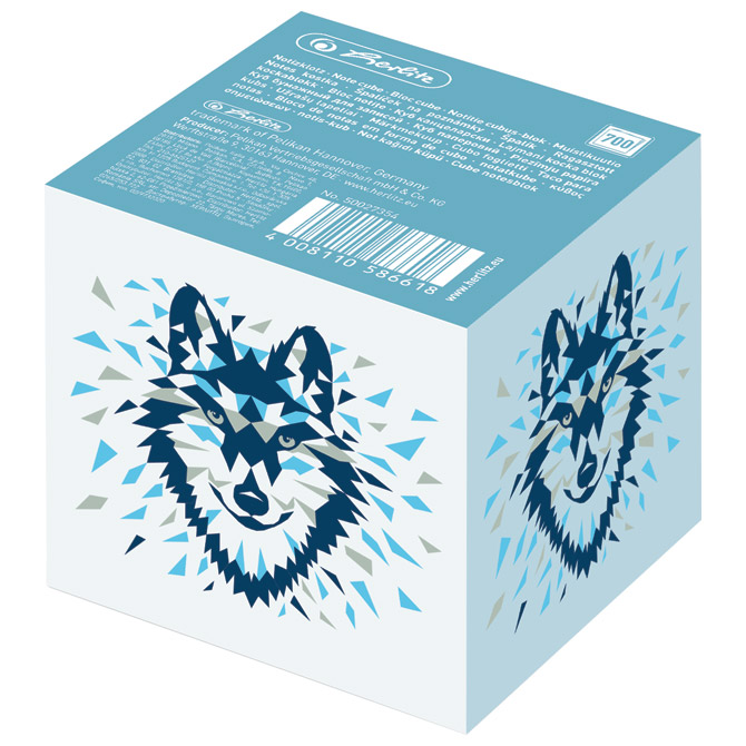 Papir za kocku 8x8x7cm ljepljeni Wild Animals vuk Herlitz 50027354!!