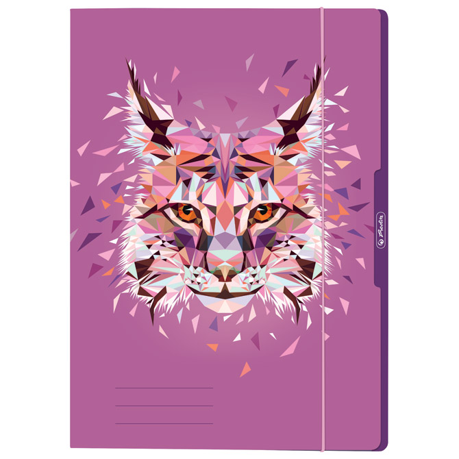 Fascikl klapa s gumicom karton A4 Wild Animals ris Herlitz 50027958!!
