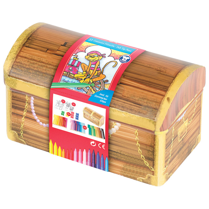 Flomaster školski  33boje u metalnoj kutiji Connector Škrinja Faber-Castell 155536!!