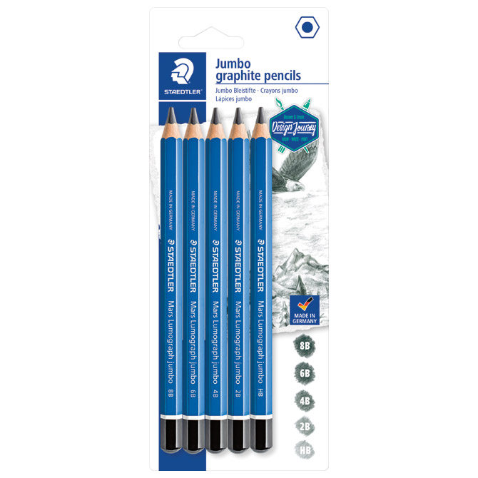Olovka grafitna pk5 Mars Lumograph jumbo Design Journey Staedtler 100J-S BK5 blister