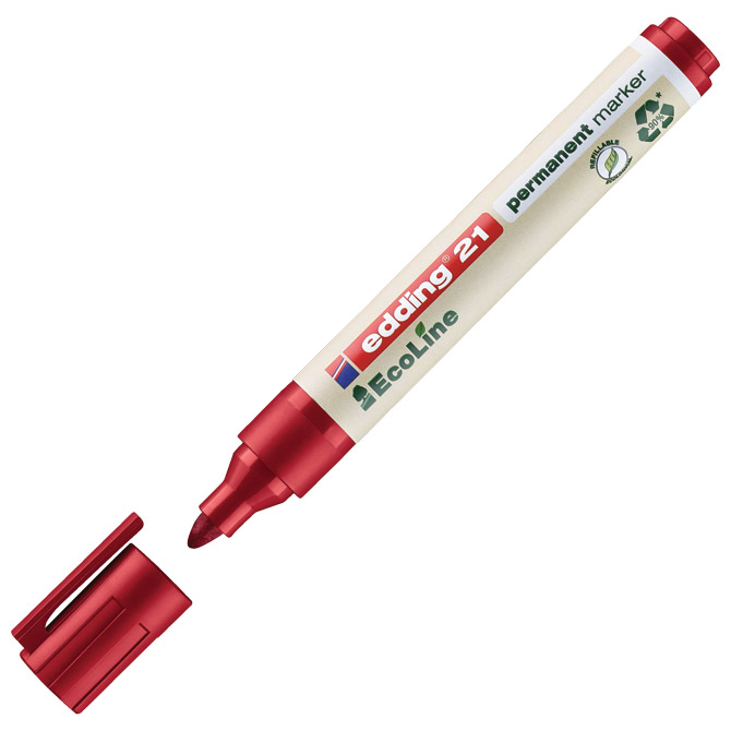 Marker permanentni 1,5-3 mm okrugli vrh EcoLine Edding 21 crveni