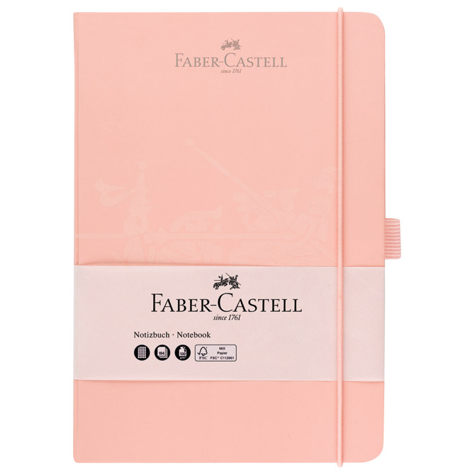 Notes 14,5x21cm karo 96L 100g s gumicom Faber Castell 100 205 02 pastelno rozi