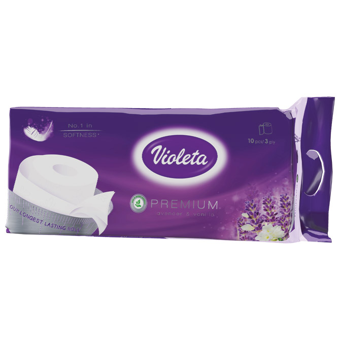 Papir toalet-rola troslojni Violeta pk10 miris lavanda!!