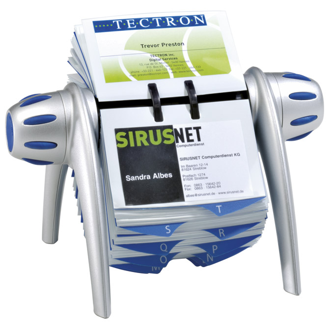 Album za vizitke-rotacijski 200 džepova Durable 2417-23 srebrni