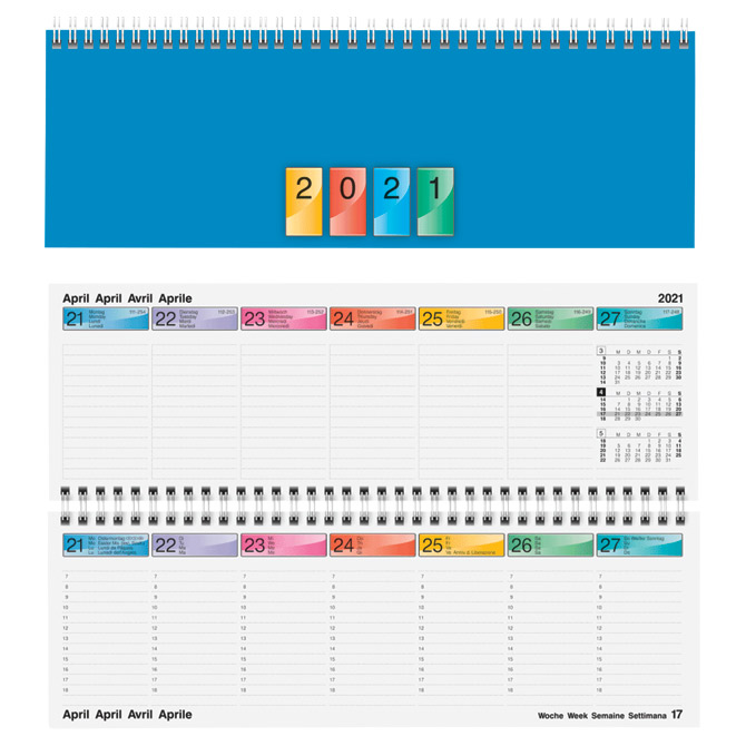 Planer stolni tjedni Dataline plastificirani Brunnen 10-77240 plavi