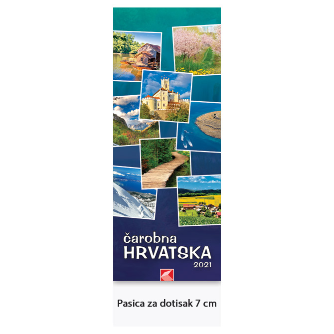 Kalendar "Čarobna Hrvatska" uski okomiti, 13 listova, spirala