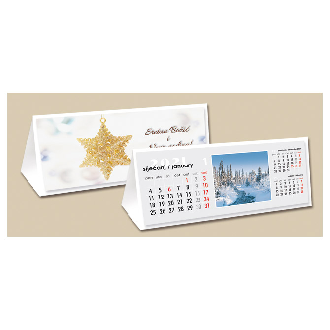 Kalendar stolni mali-čestitka (s kuvertom)