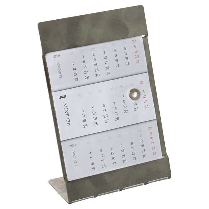 Kalendar stolni-pomični 11,5x17,8 cm inox postolje