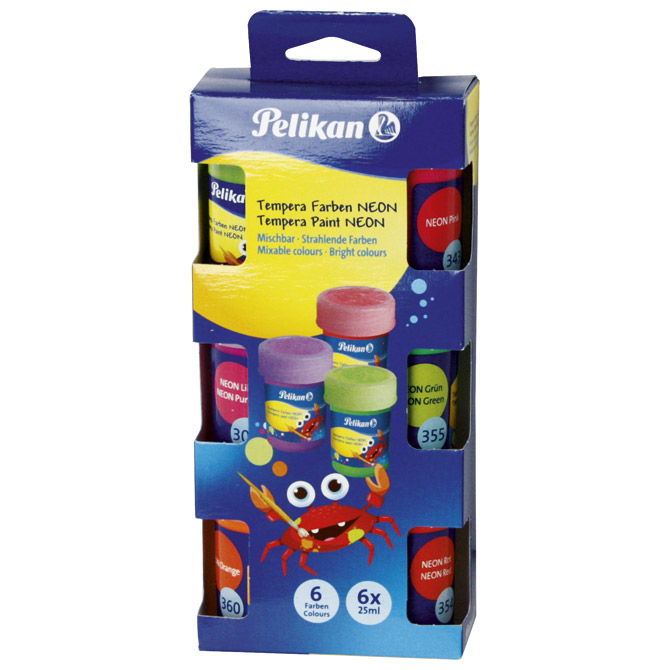 Boja tempera 25ml u čaši 6boja Neon Pelikan 804899 blister!!