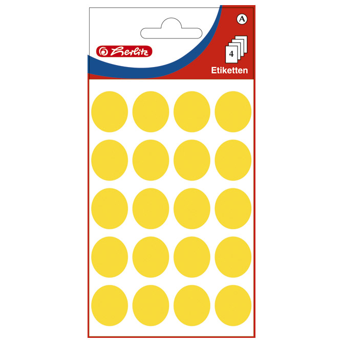 Etikete slep fi-19mm pk4L Herlitz 11296738 žute blister!!