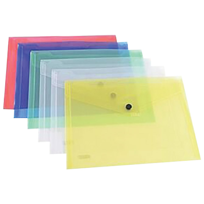 Kuverte s gumbom 240x180 mm pp  pk6 Siam 2147 prozirne sortirano