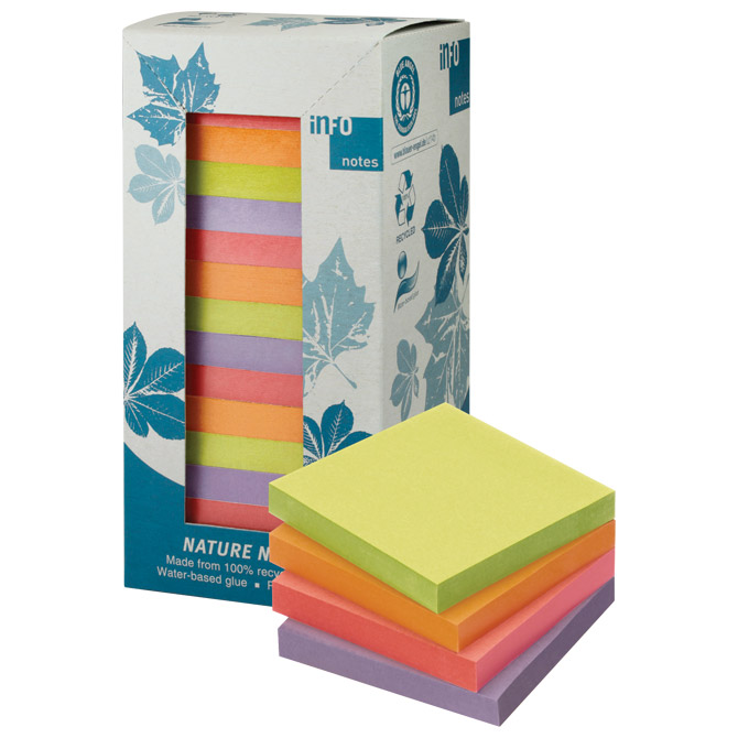 Blok samoljepljiv  75x75 mm 16x100L Nature Global Notes 5654-88tw7 sortirano