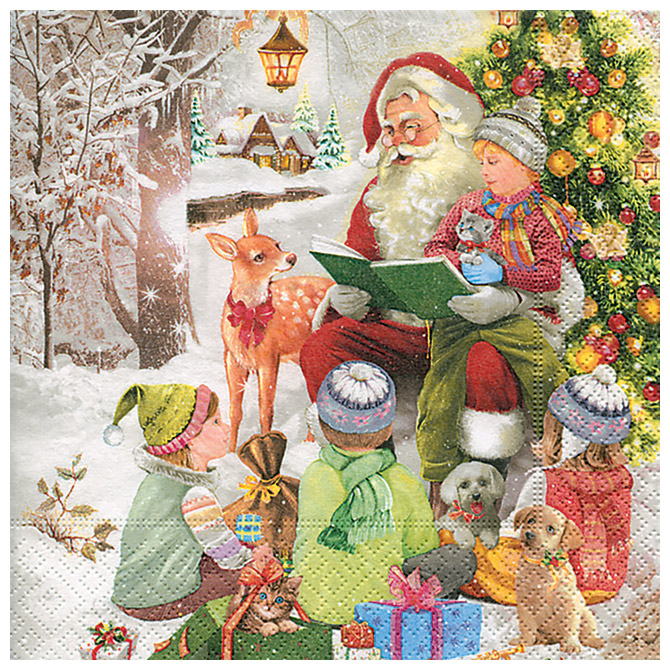 Salvete troslojne 33x33cm pk20 Xmas reading Herlitz 40030159!!