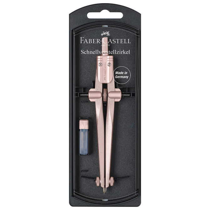 Šestar s preciznim podešavanjem metalni+mine Stream Faber-Castell 174551 rose gold blister!!