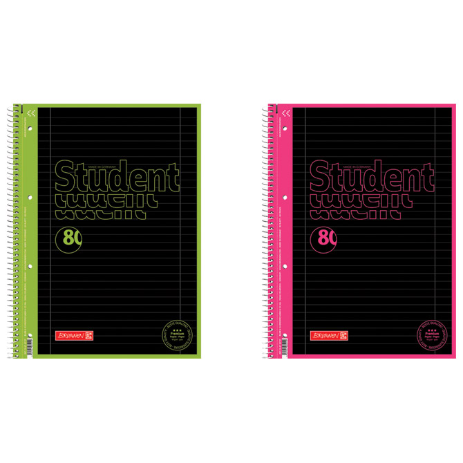 Blok kolegij A4 crte  80L perforacija+4rupe Black neon Brunnen 10-67327 97!!