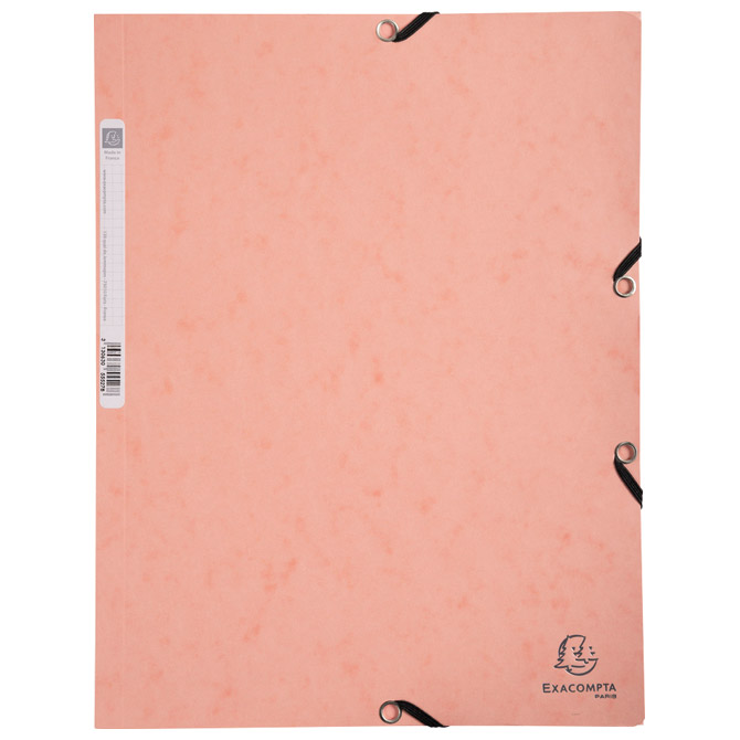 Fascikl klapna s gumicom karton A4 Aquarel Exacompta 55527E pastelno koraljna