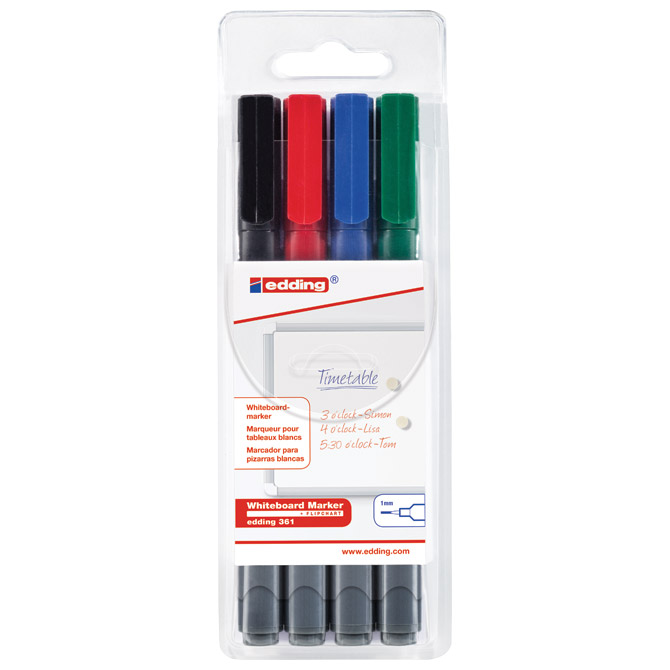 Marker za bijelu ploču 1 mm Edding 361/4 S blister