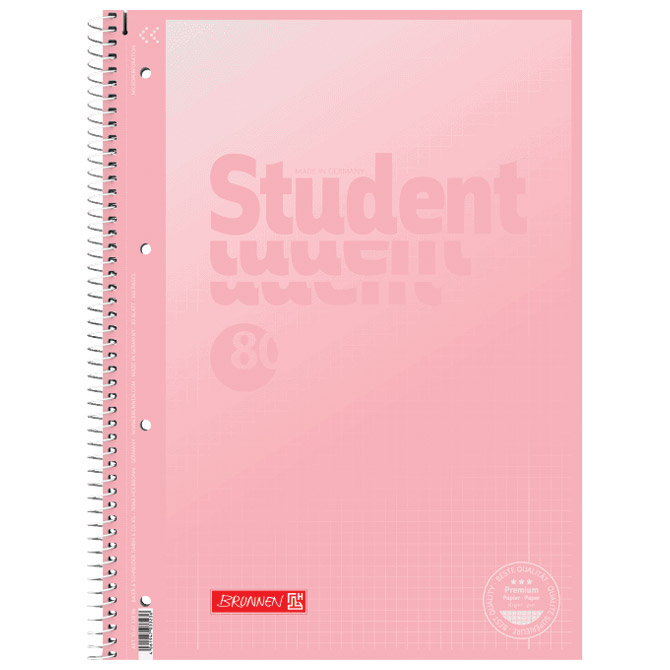 Blok kolegij A4 karo  80L perforacija+4rupe Pastel Soft Brunnen 10-67328 96 sortirano