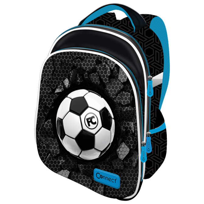 Ruksak školski anatomski lagan XT Football Connect crno-svijetlo plavi