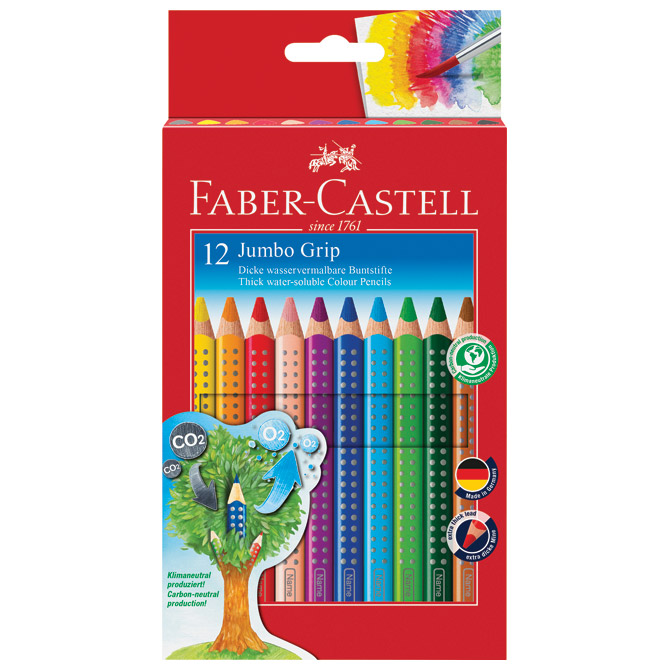 Boje drvene  12boja Jumbo Grip Faber-Castell 110912 blister