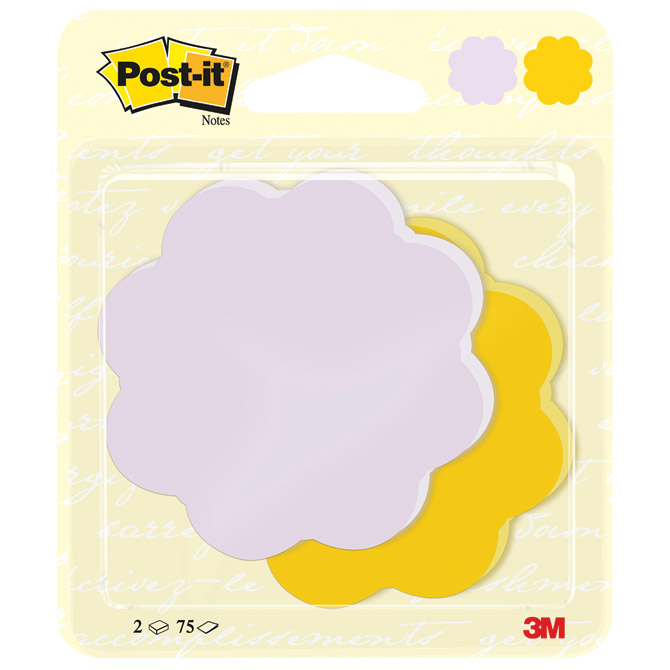 Blok samoljepljiv oblik Flower 72,5x72,5mm 60L Post-it 3M. Blister!!
