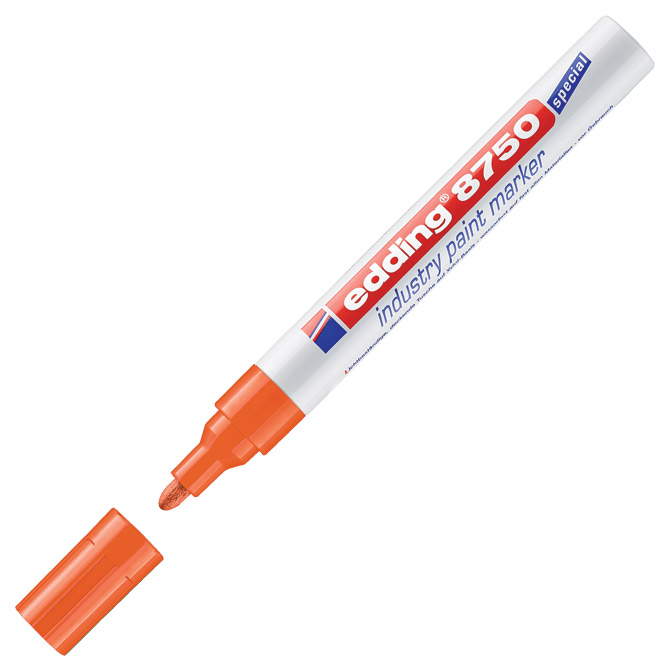 Marker industrijski lakirajući 2-4 mm Edding 8750 narančasti