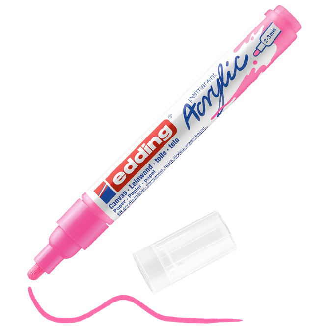 Marker akrilni 2-3 mm Edding 5100069 fluo rozi