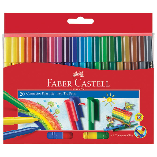 Flomaster školski  20boja Connector Faber Castell 155520 blister