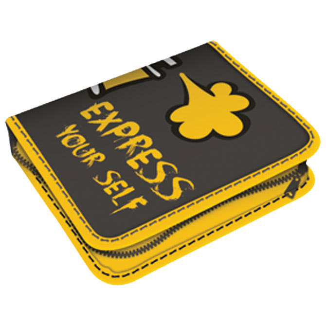 Pernica puna 1zip 2preklopa Express yourself 1B Connect sivo-žuta