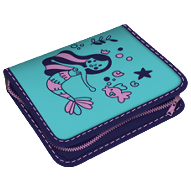 Pernica puna 1zip 2preklopa Mermaid 1B Connect tirkiz-lila!!