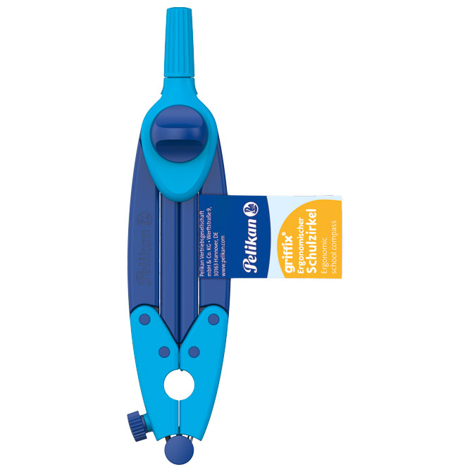 Šestar školski+mine+šiljilo za mine Pelikan Griffix 700818 (400191577) plavi blister