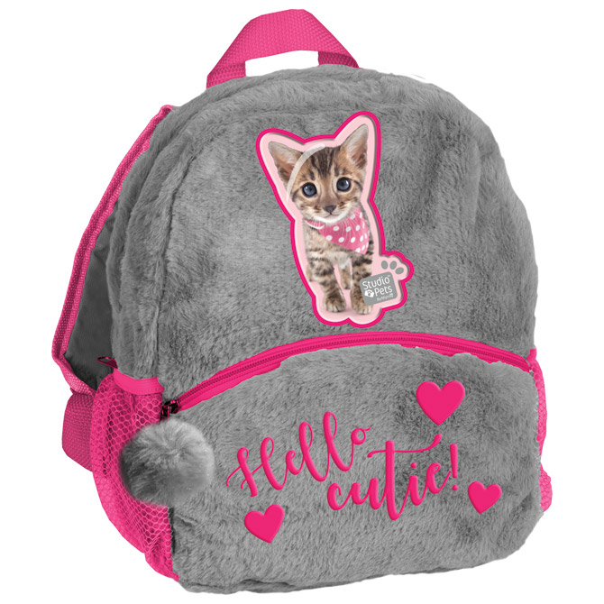 Ruksak vrtićki pliš Studio Pets PJC-305 sivi-crveni!!