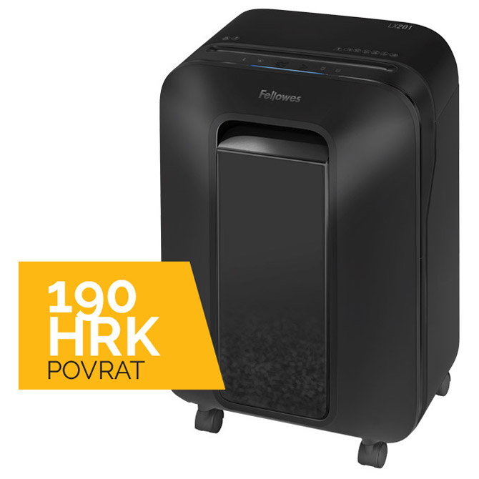 Uništavač dokumentacije  12 listova MicroCut LX-201 Fellowes 5050001 crni