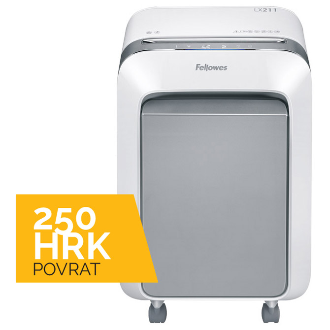Uništavač dokumentacije  15 listova MicroCut  LX-211 Fellowes 5050301 bijeli