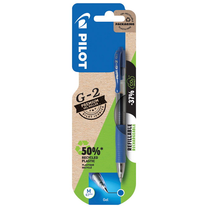 Roler gel grip 0,7mm G2 Pilot BL-G2-7 plavi blister!!