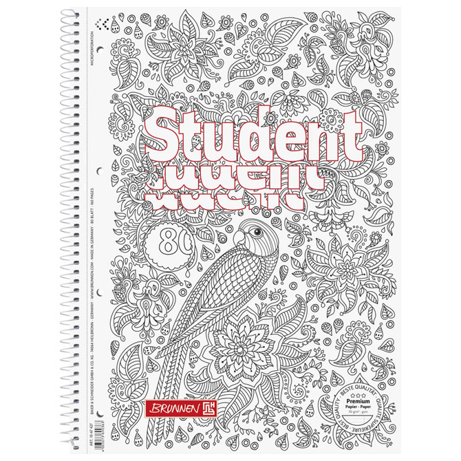 Blok kolegij A4 crte  80L perforacija+4rupe ZENart Parrot Brunnen 10-67427!!