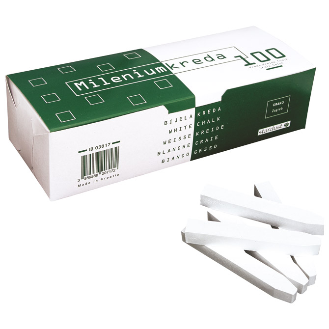 Kreda školska šiljena pk100 Milenium Grako bijela!!