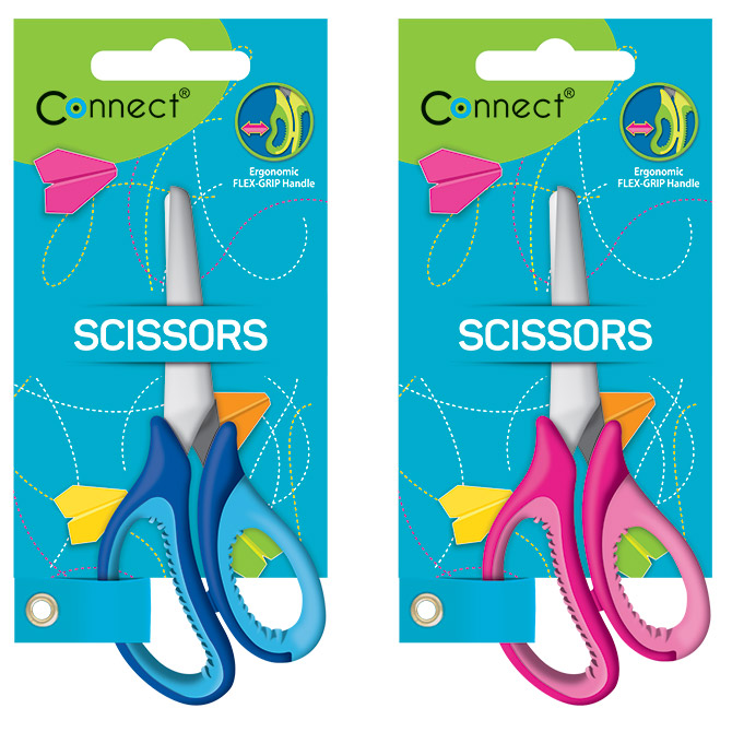 [000004140] Škare školske 13 cm oble s mjerilom Soft Connect sortirano blister