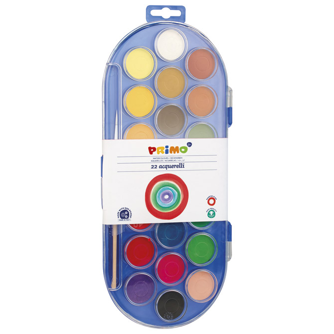 Boja vodena fi 30 mm 22boje+kist Primo 114A22SG blister