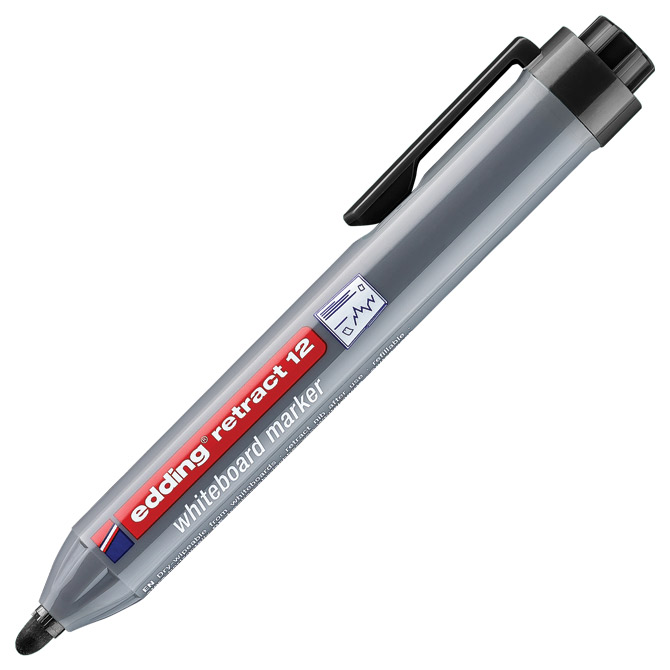 Marker za bijelu ploču 1,5-3 mm Edding Retract 12 crni