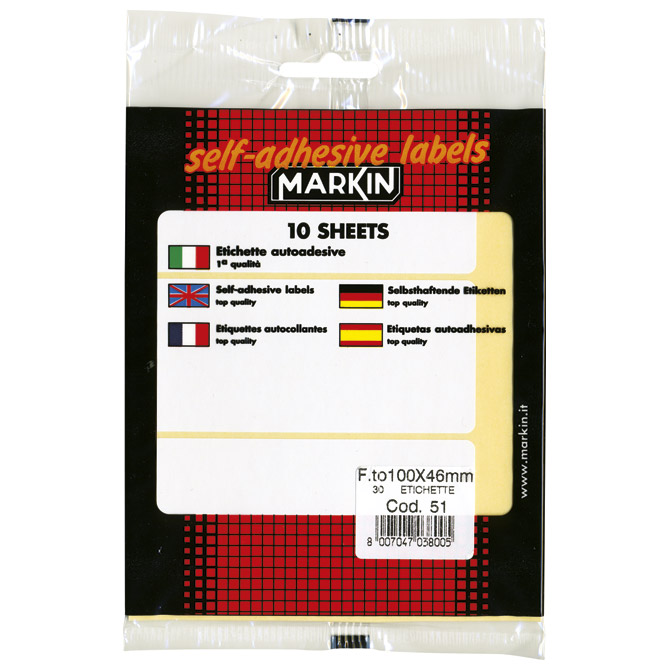 Etikete slep 100x46 mm pk10L Markin 10051 blister